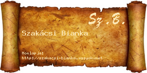 Szakácsi Bianka névjegykártya